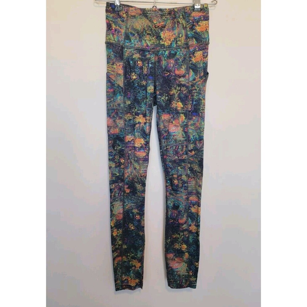 Lululemon Fast Free Tight 25" Cropped Leggings Glitch Tapestry Multi Size 2